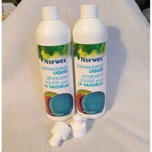 Set of 2 Norwex Dishwashing Liquid & Cap Original Formula Clementine Scent 12 Oz